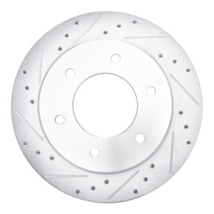 Ford Ranger Brake Rotor (1) - Rear Left - R1 Concepts - Drilled & Slotted - Silver - `19-`25 Ford Ranger Brake Rotor (1) - Rear Left - R1 Concepts - Drilled & Slotted - Silver - `19-`25